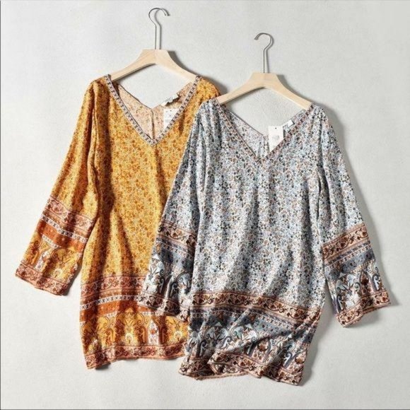 Bohemian Tribal Floral Print Dress Wide Sleeve - Picture 4 of 7